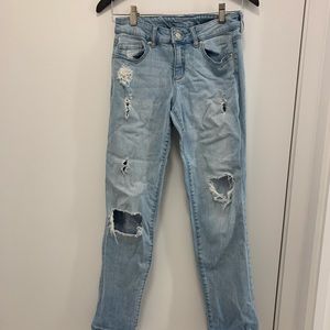 Dynamite blue ripped boyfriend jeans